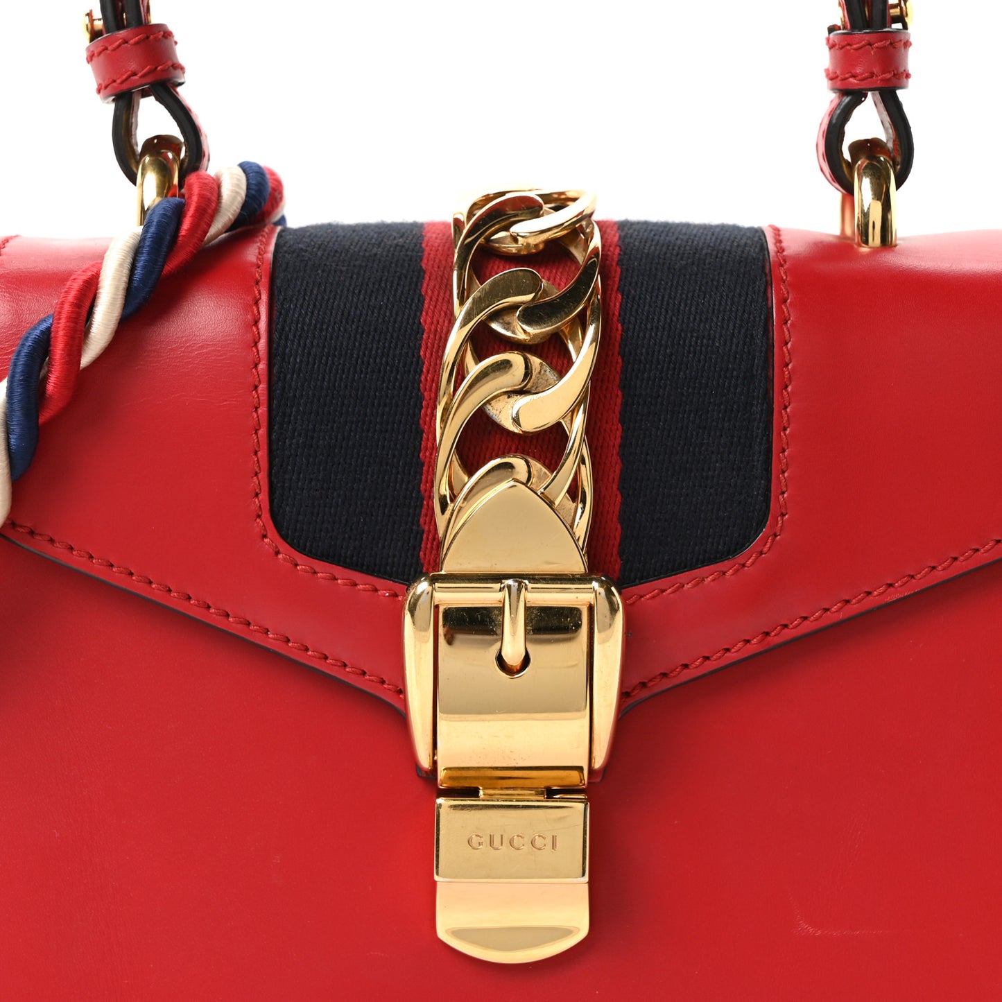 Calfskin Mini Sylvie Top Handle Bag Hibiscus Red