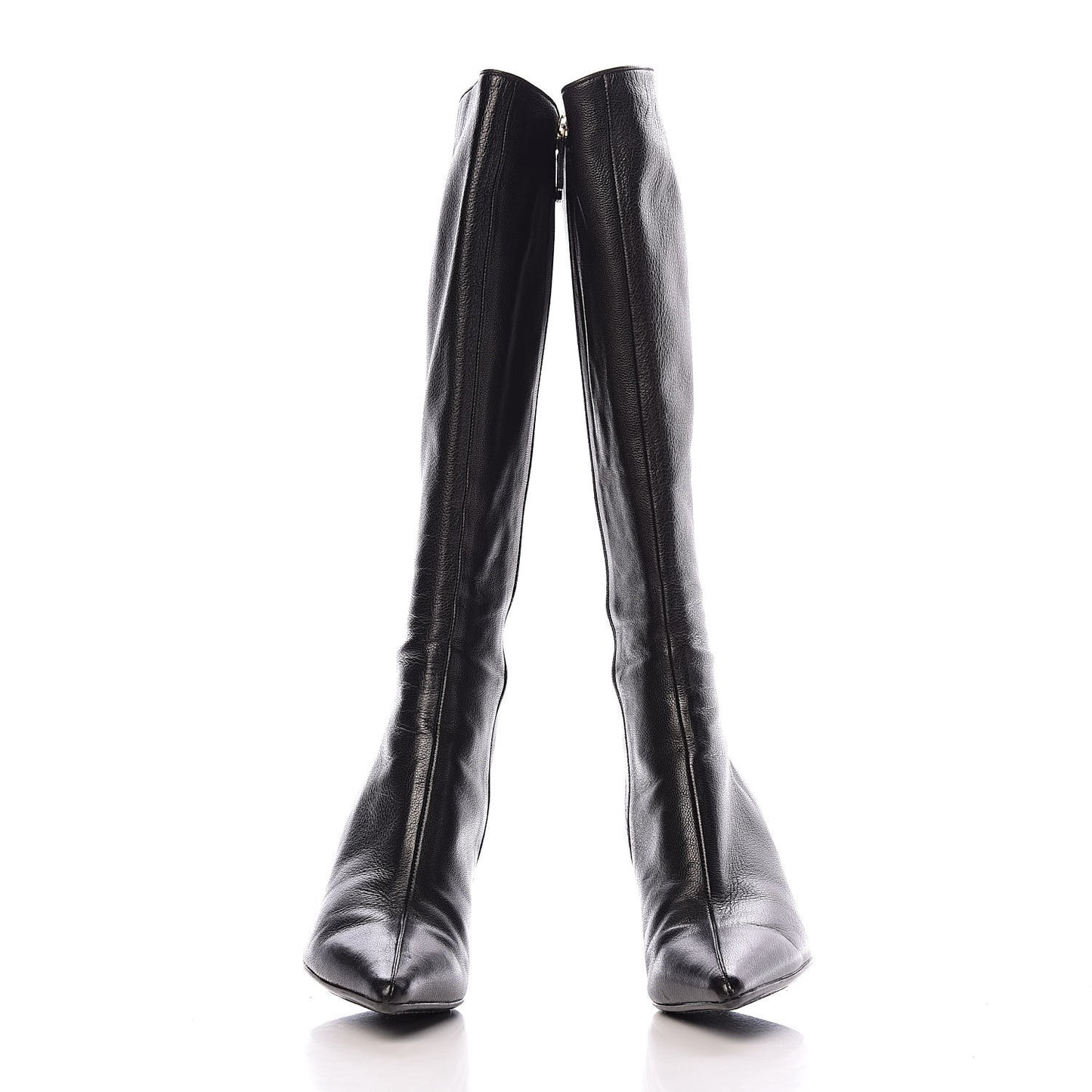 Calfskin Knee High Boots 8 Black