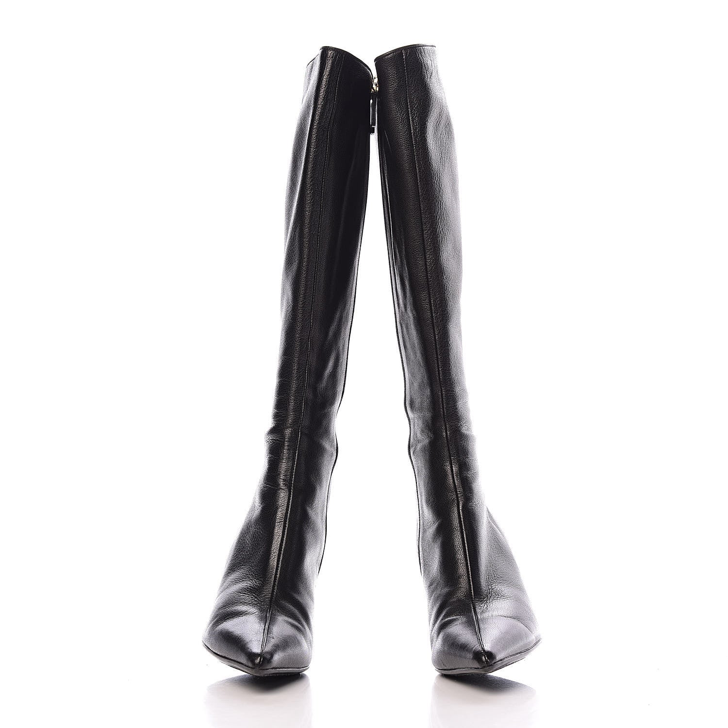 Gucci Calfskin Knee High Boots 8 Black 2 of 10