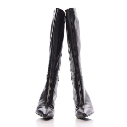 Gucci Calfskin Knee High Boots 8 Black 2 of 10