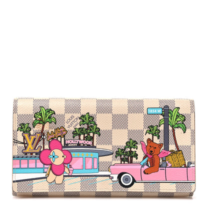 Louis Vuitton Damier Azur 2021 Christmas Animation Hollywood Sarah Wallet Fuchsia 1 of 6