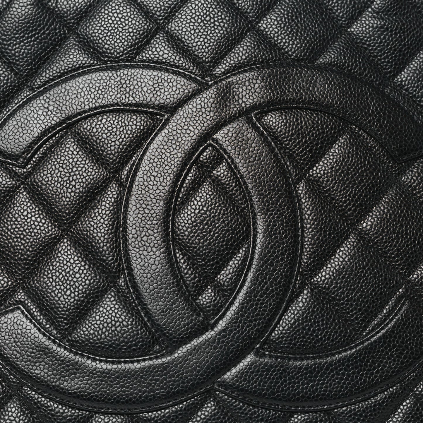 Caviar Quilted Medallion Tote Black