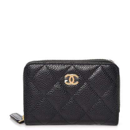 Chanel Caviar Quilted Zip Coin Purse Black 1 of 8