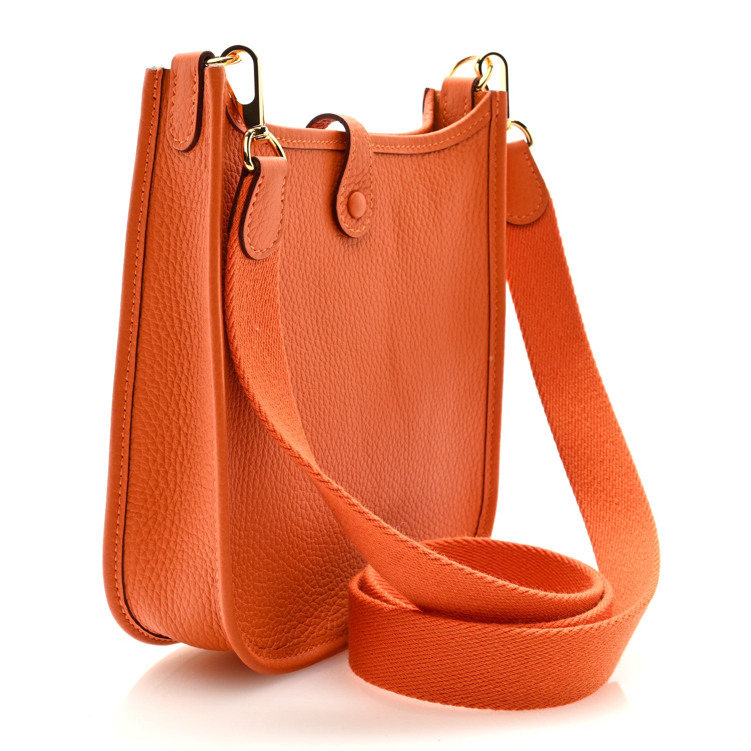 Hermes Taurillon Clemence Evelyne TPM Orange 2 of 9