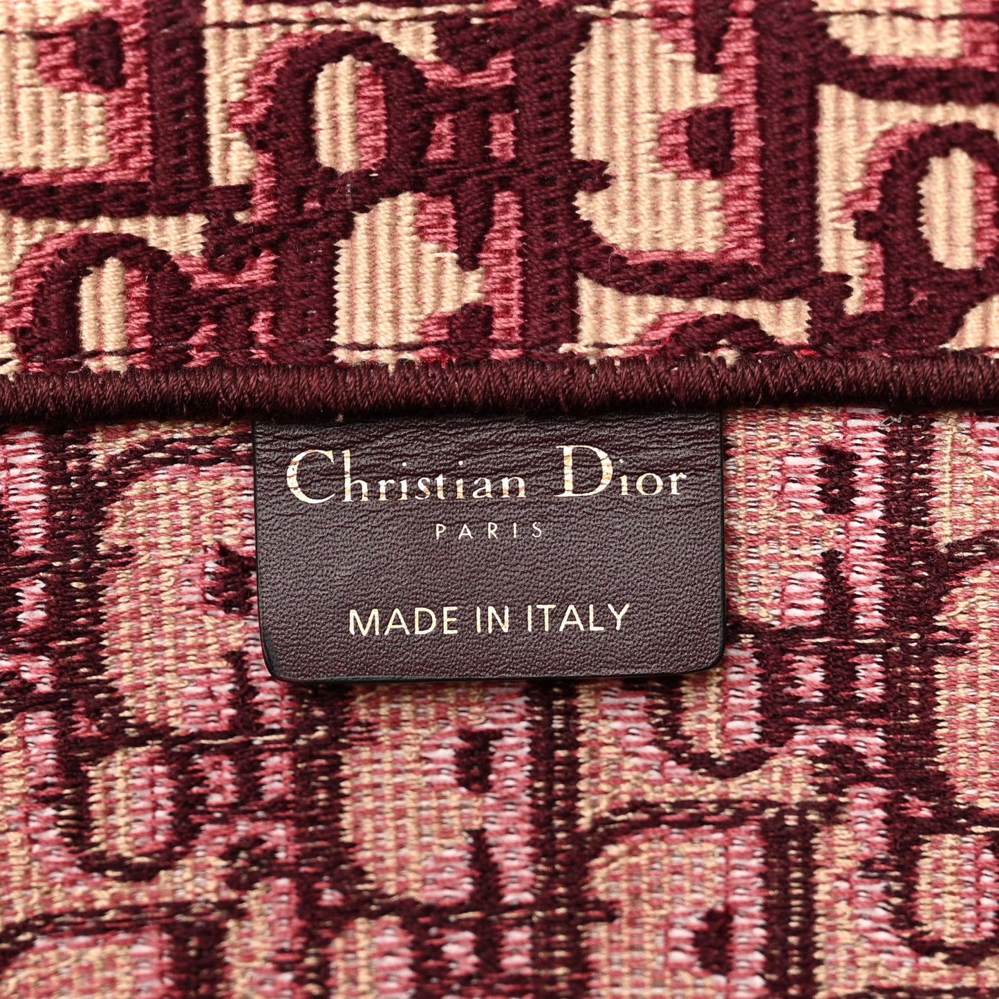Oblique Large Book Tote Burgundy Multicolor