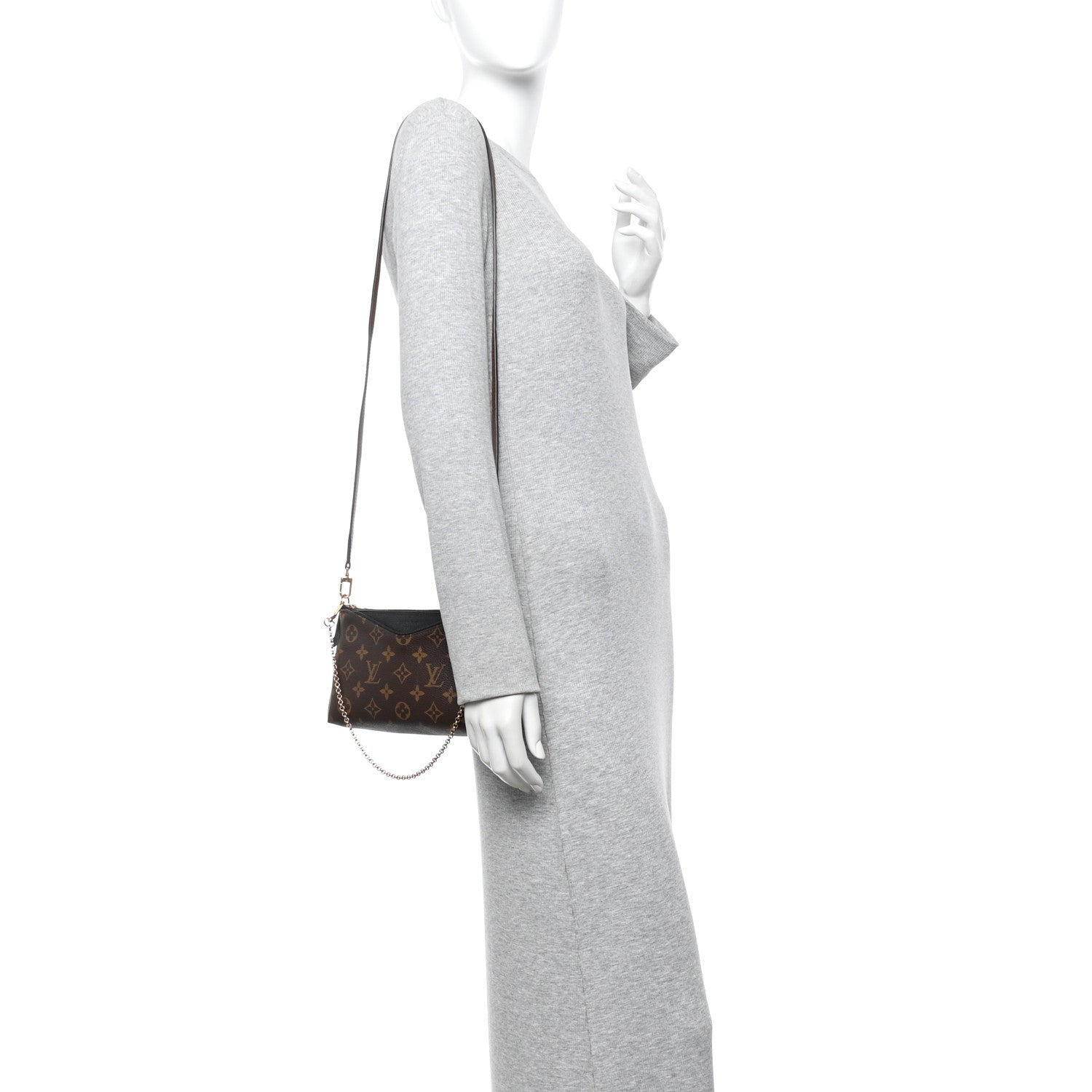Louis Vuitton Monogram Pallas Clutch Black 2 of 12