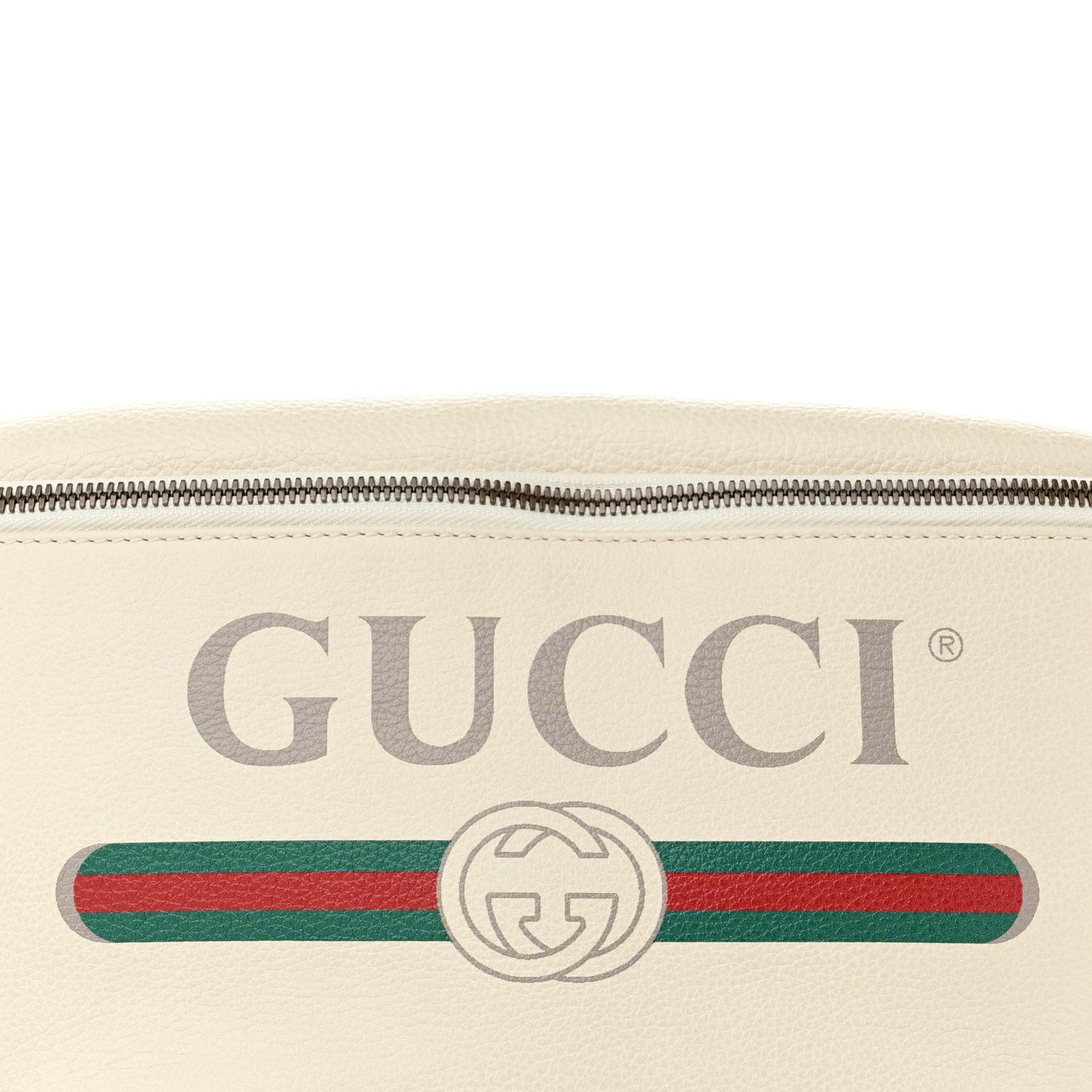 Grained Calfskin Logo Belt Bag White