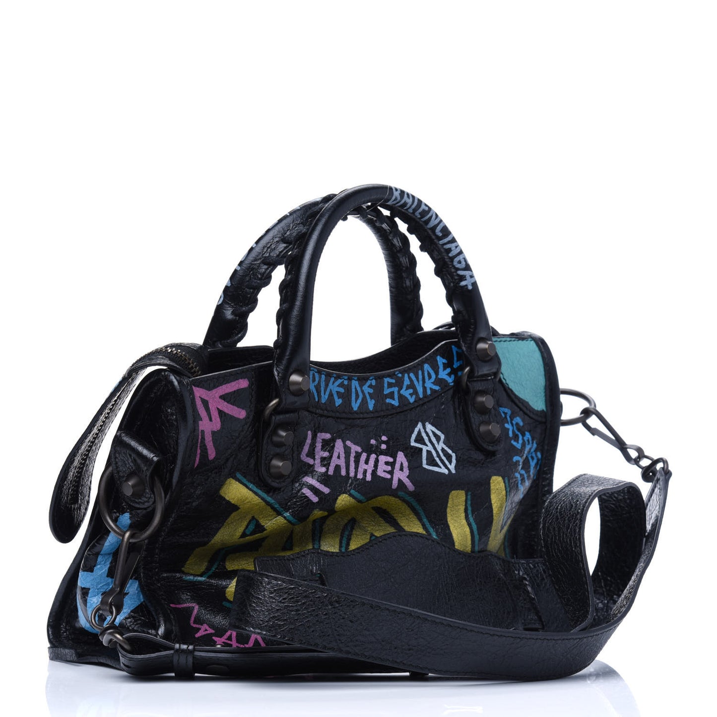 Agneau Arena Graffiti All Over Classic Hardware Mini City Black Multicolor