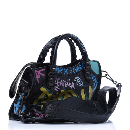 Balenciaga Agneau Arena Graffiti All Over Classic Hardware Mini City Black Multicolor 2 of 10