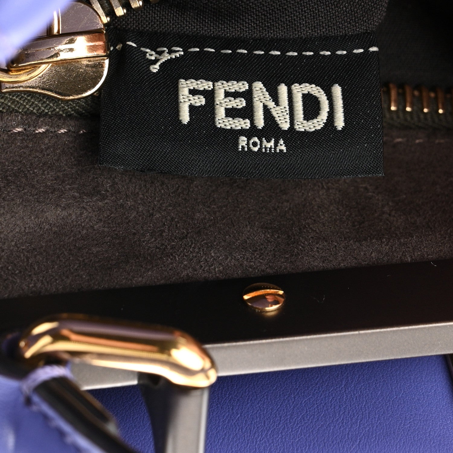 Fendi Vitello Seta Medium Peekaboo Iconic Satchel Viola Cassis 9 of 13