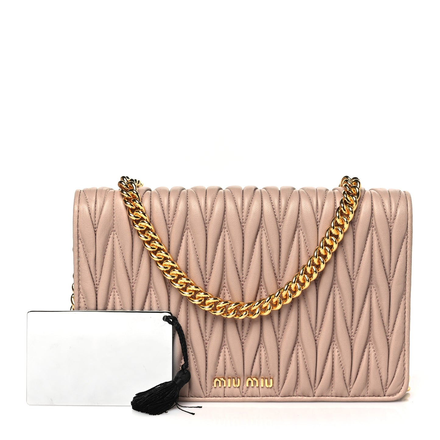 Nappa Matelasse Chain Crossbody Bag Cammeo