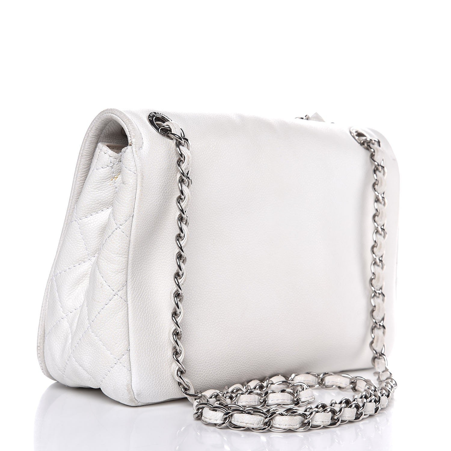 Chanel Caviar Large Timeless CC Flap White 3 of 12