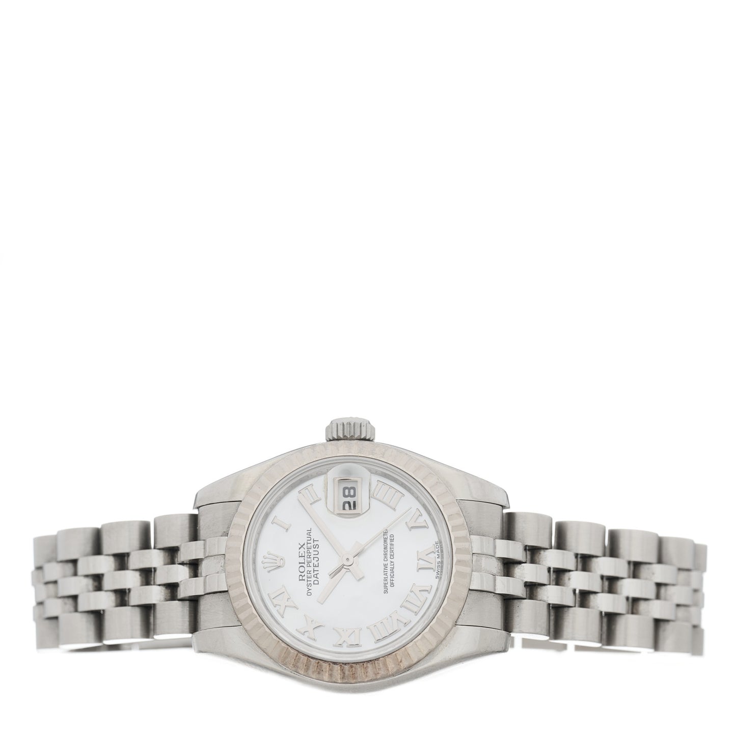 Stainless Steel 18K White Gold Mother of Pearl 26mm Oyster Perpetual Datejust Watch Roman 179174