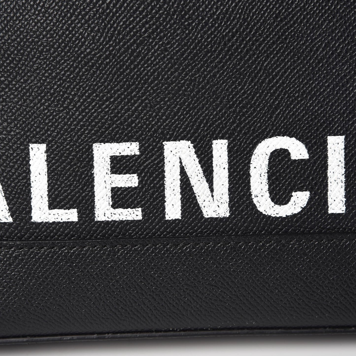 Signature Grained Calfskin Logo S Ville Top Handle Bag Black