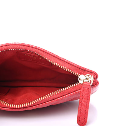 Chanel Caviar Quilted Small Cosmetic Case Red 5 of 7