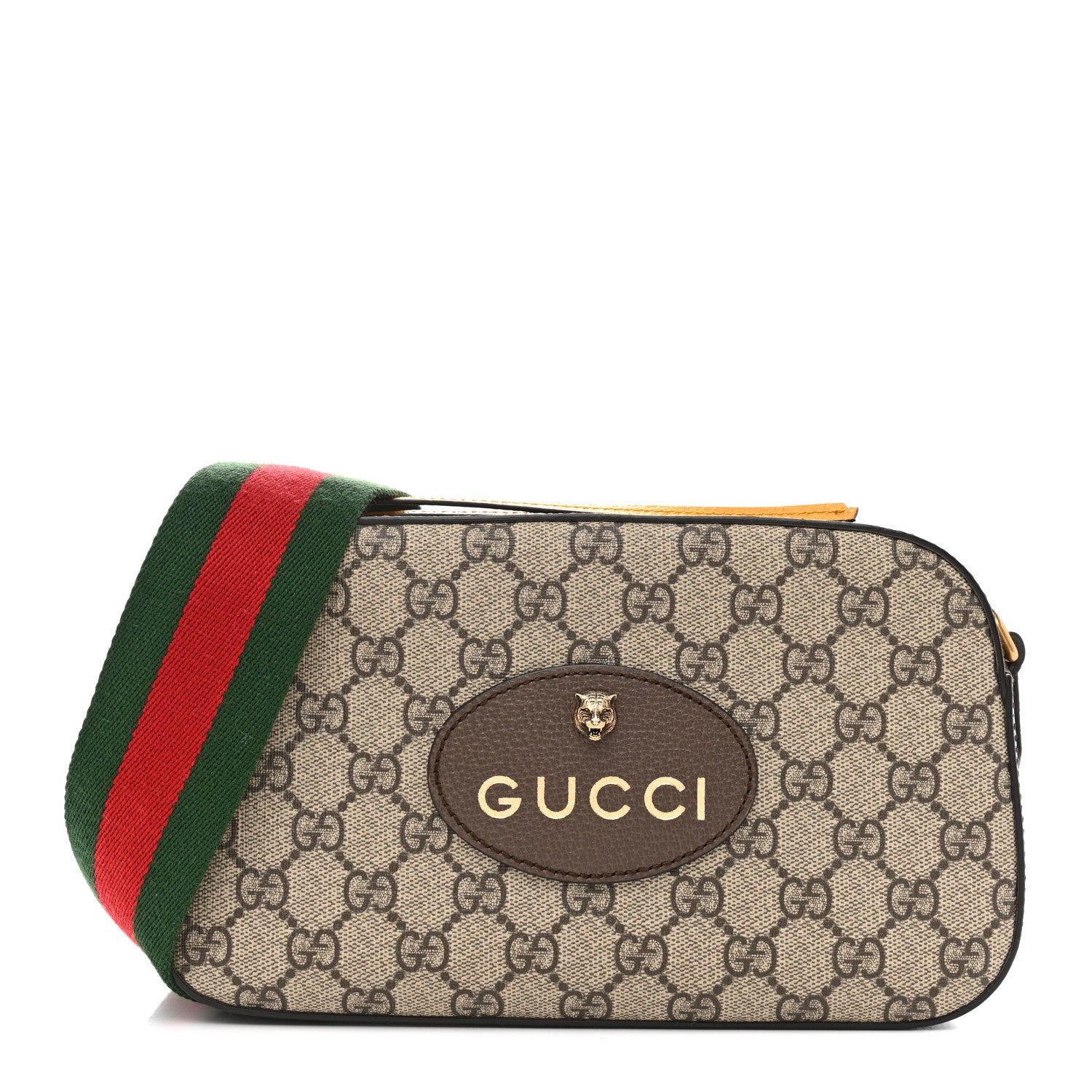 Gucci GG Supreme Monogram Web Neo Vintage Shoulder Bag Beige New Acero Crop 1 of 12