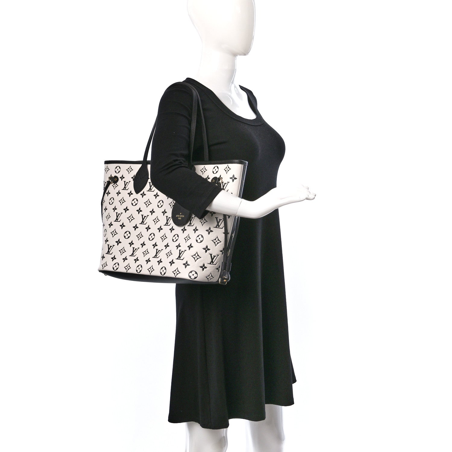 Louis Vuitton Empreinte Spring In The City Neverfull MM Black White Pink 2 of 9