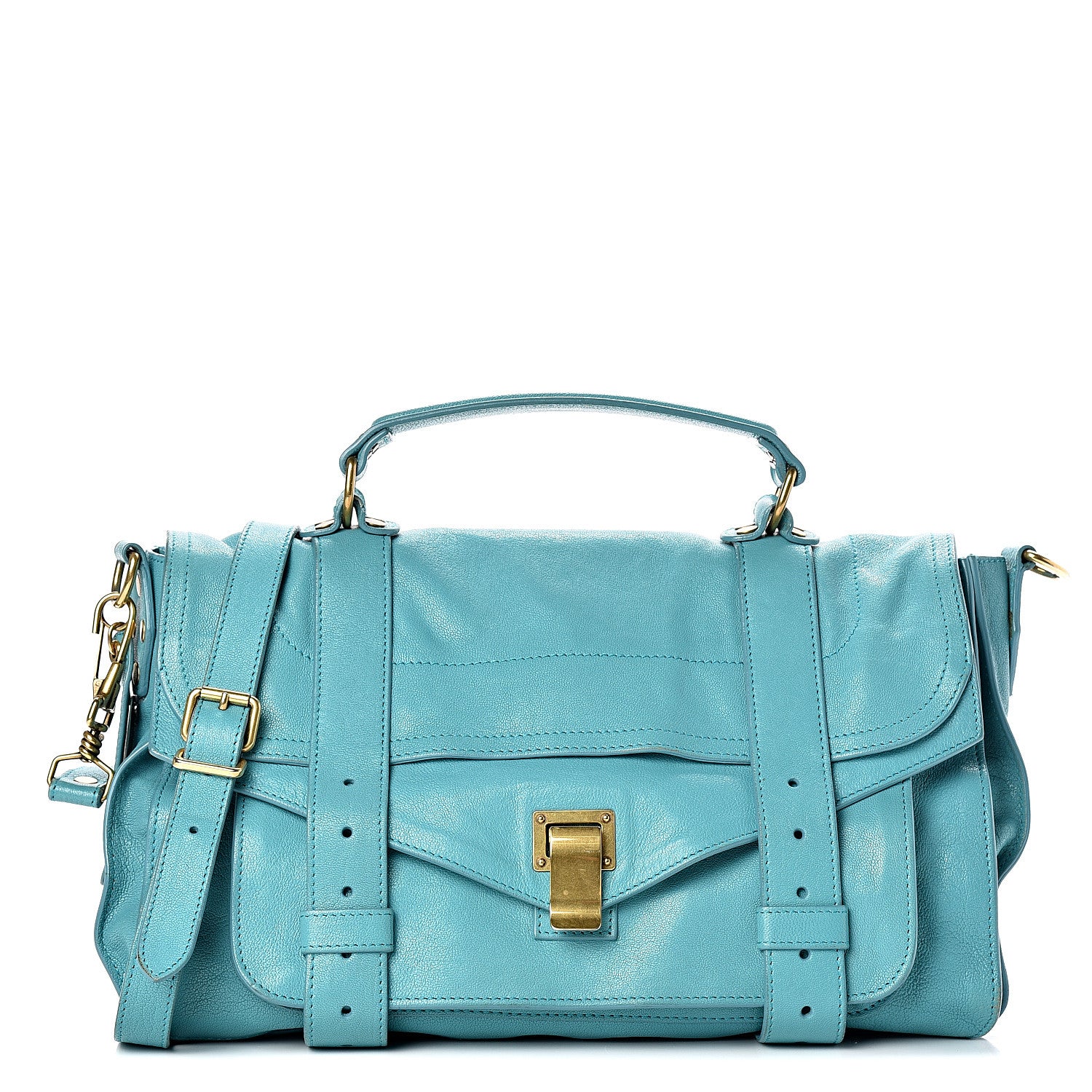Proenza Schouler Lambskin Medium PS1 Satchel Lagoon 1 of 19