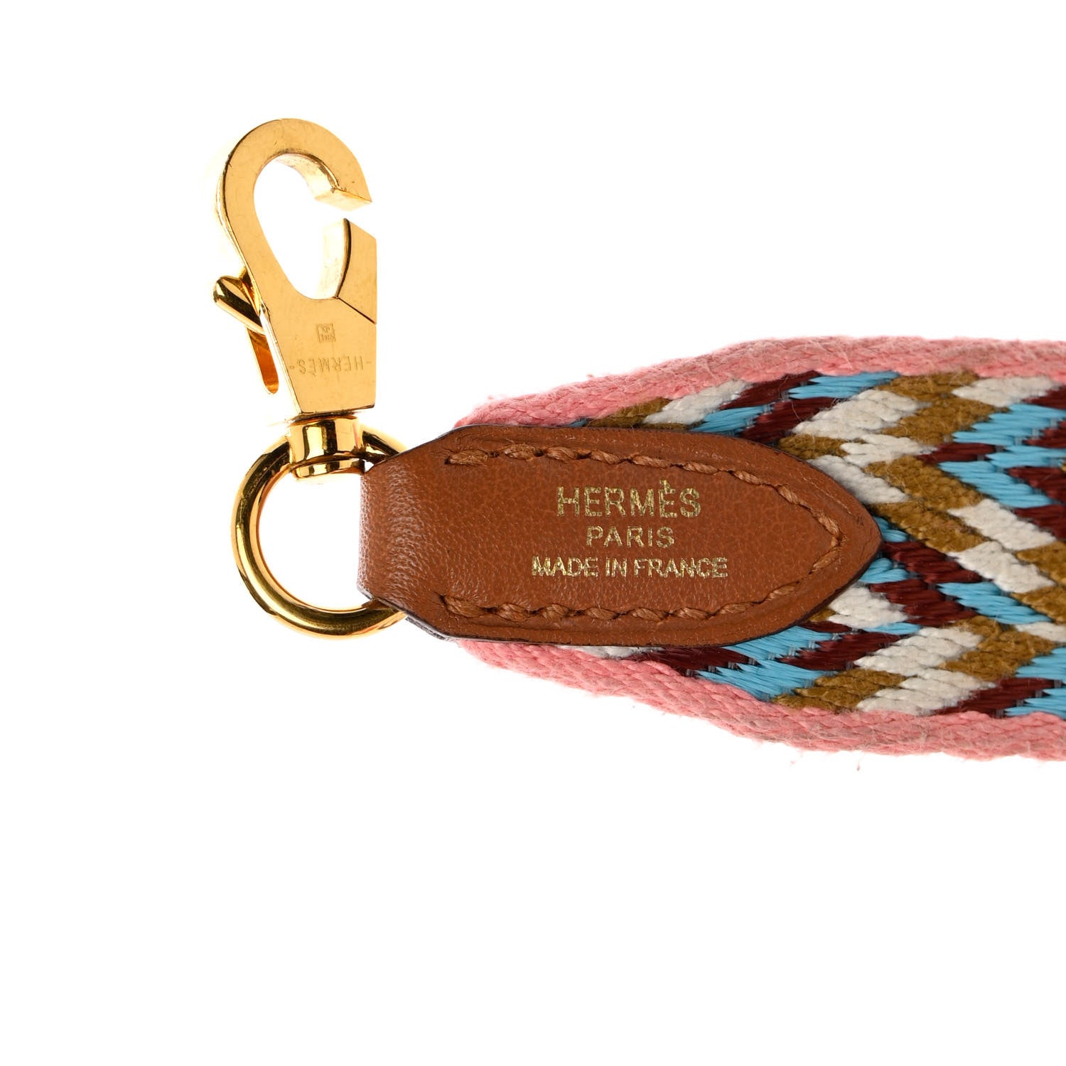 Hermes Toile Swift 25mm Sangle Cavale Shoulder Strap Rose d'Ete White Gold 6 of 10