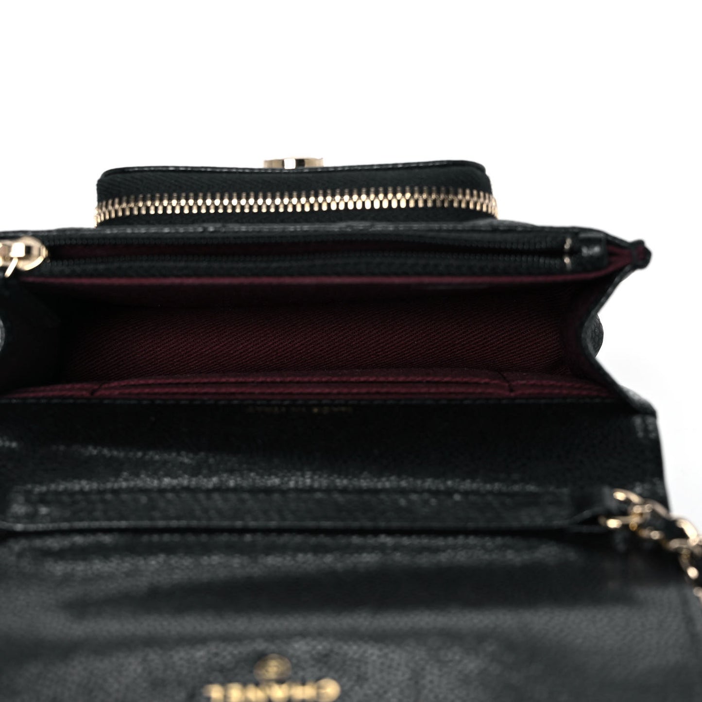 Caviar Quilted Business Affinity Clutch With Chain Black