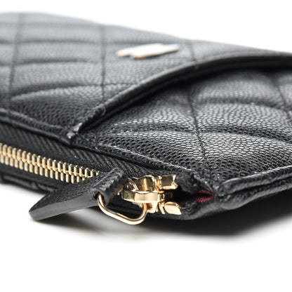 Chanel Caviar Quilted Classic Flat Wallet Pouch Black 11 of 13