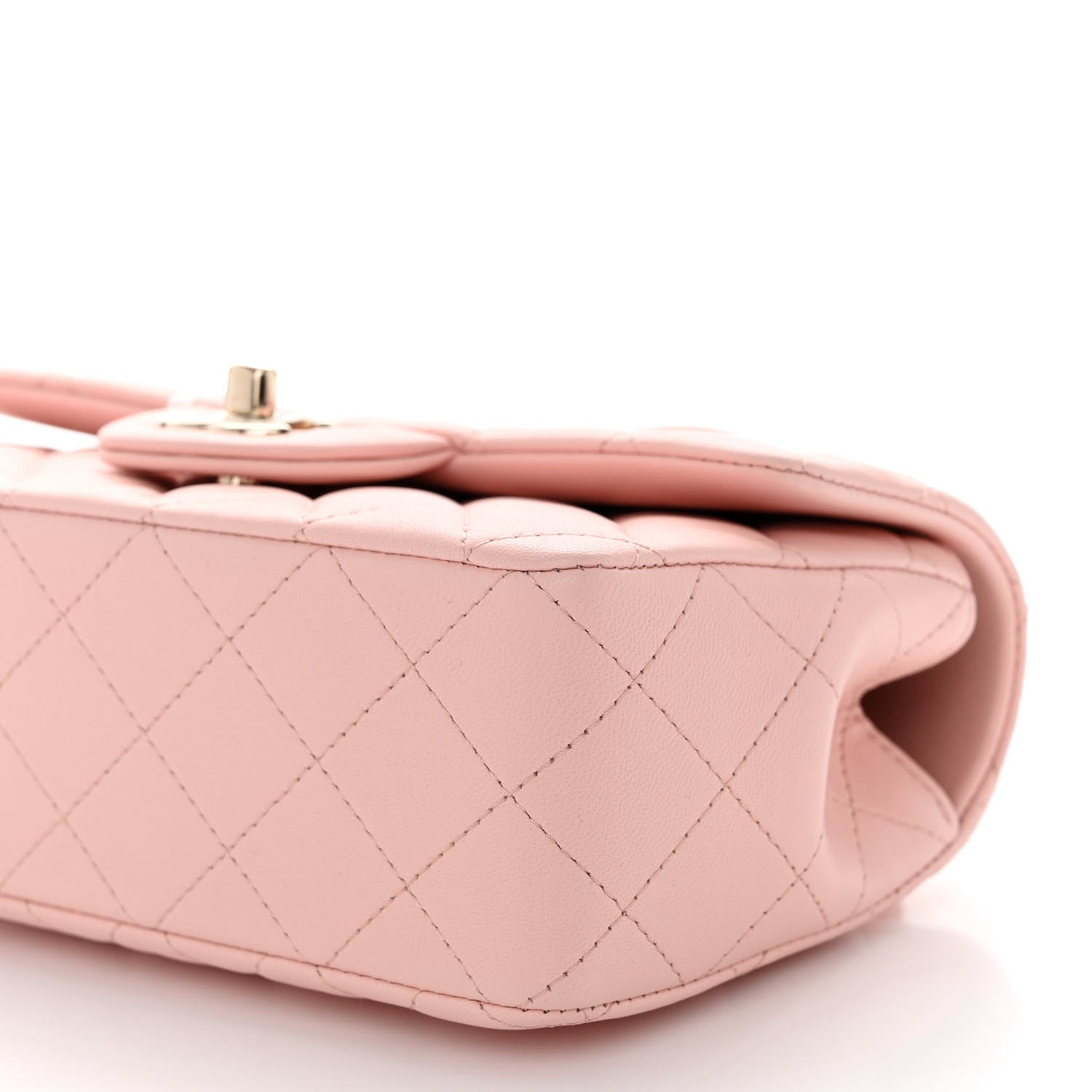 Chanel Lambskin Quilted Mini Top Handle Rectangular Flap Light Pink 10 of 10