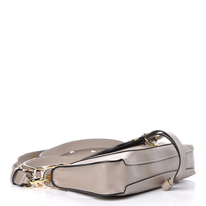 Chloe Shiny Calfskin Small Marcie Saddle Shoulder Bag Motty Grey 4 of 9