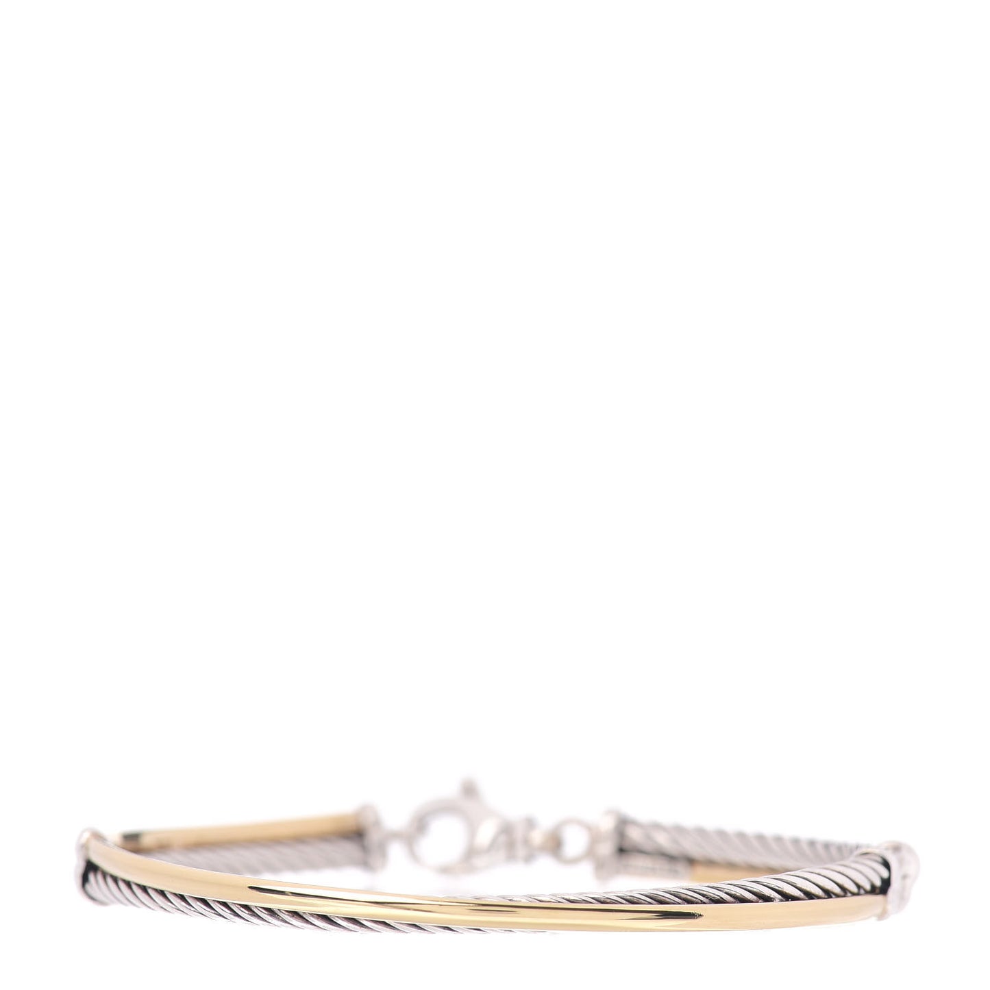 Sterling Silver 18K Yellow Gold 3mm Crossover Bracelet