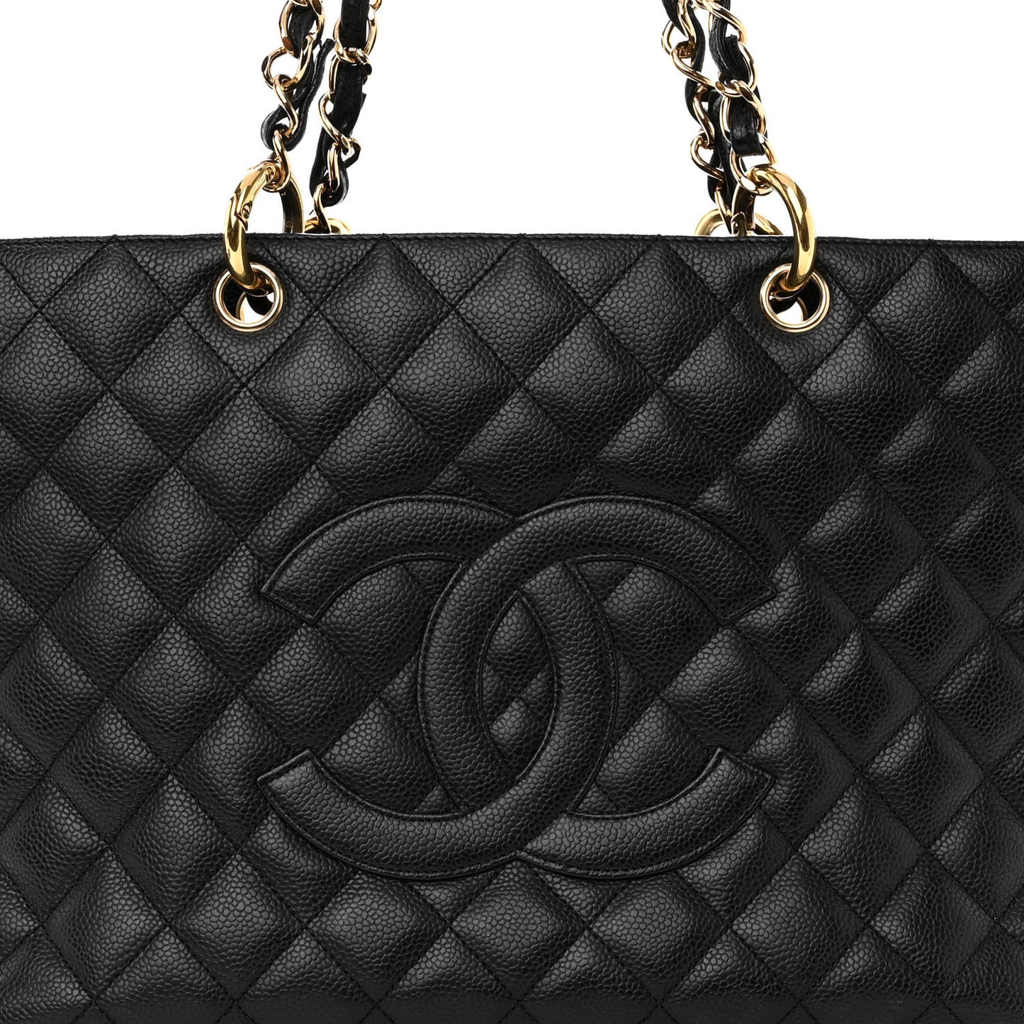 Caviar Quilted Grand Shopping Tote GST Black