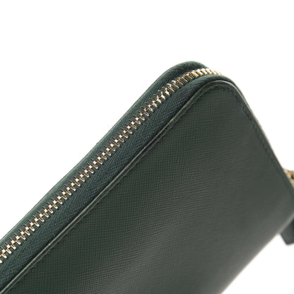 Prada Saffiano Metal Zip Around Wallet Biliardo 9 of 9