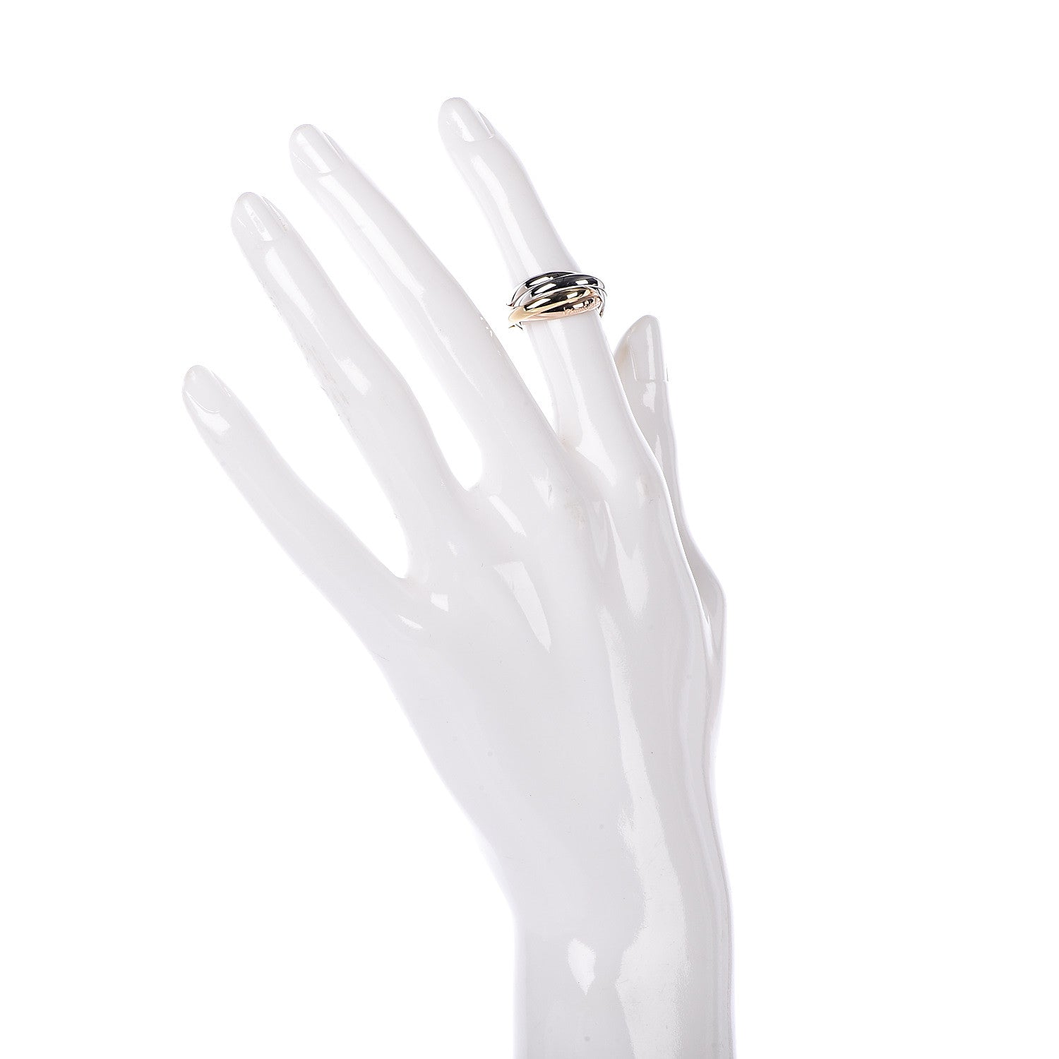 Cartier 18K Pink Yellow White Gold Les Must De Trinity 4 Band Ring 49 4.75 2 of 4