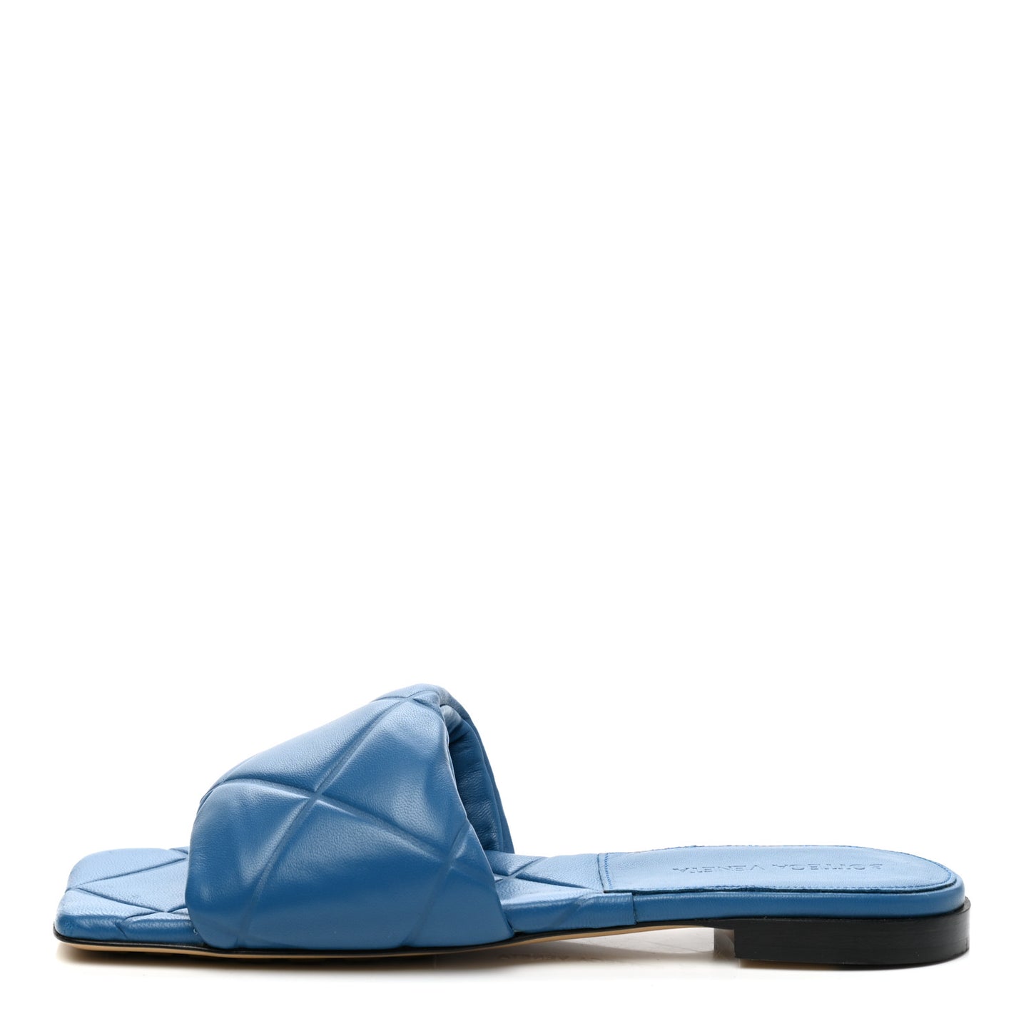 Nappa Quilted Rubber Lido Flat Sandals 36.5 Pacific