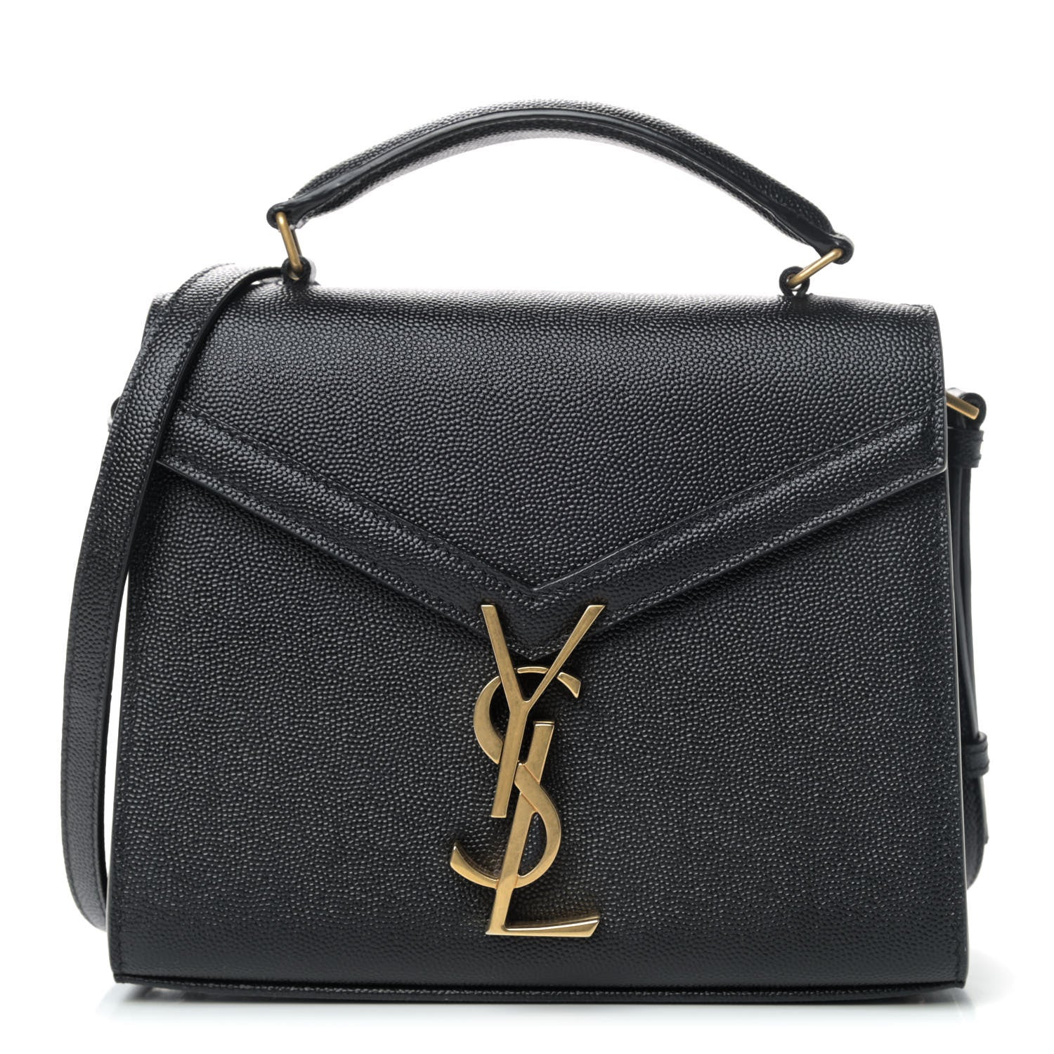 Saint Laurent Grain de Poudre Mini Classic Monogram Cassandra Top Handle Black Rouge Legion 1 of 4