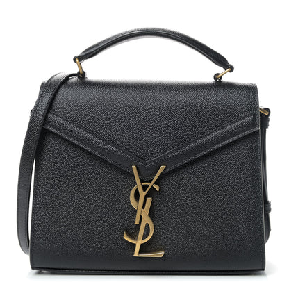 Saint Laurent Grain de Poudre Mini Classic Monogram Cassandra Top Handle Black Rouge Legion 1 of 4