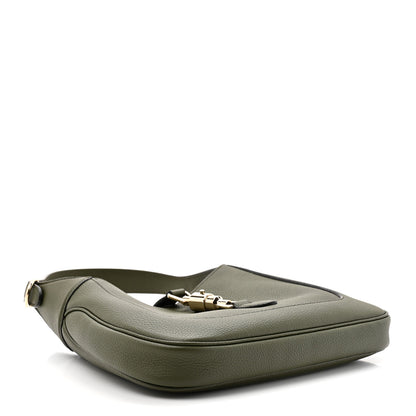 Gucci Grand Prix Calfskin Web Medium Jackie 1961 Hobo Dark Green 4 of 10