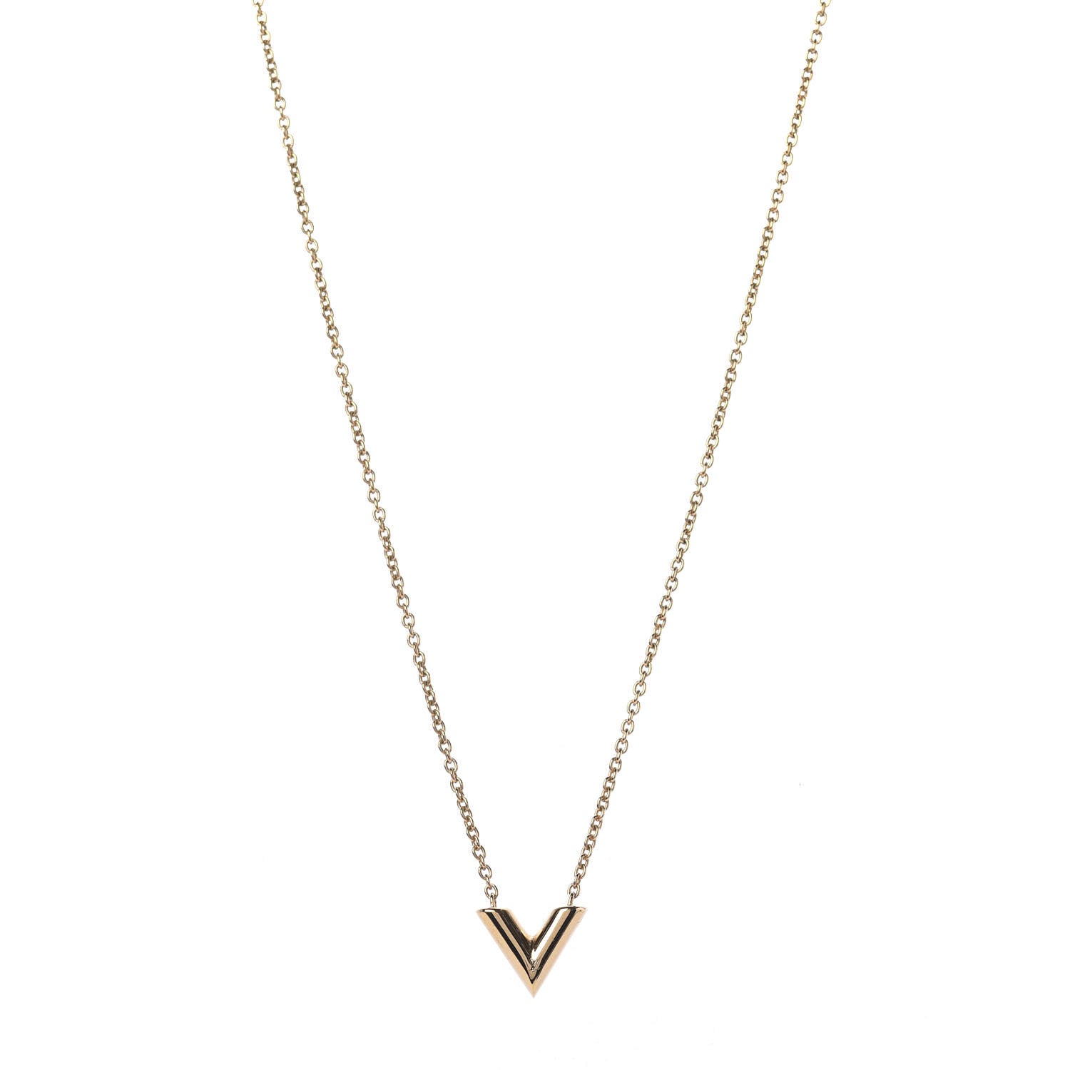 Louis Vuitton Essential V Necklace Gold 1 of 7