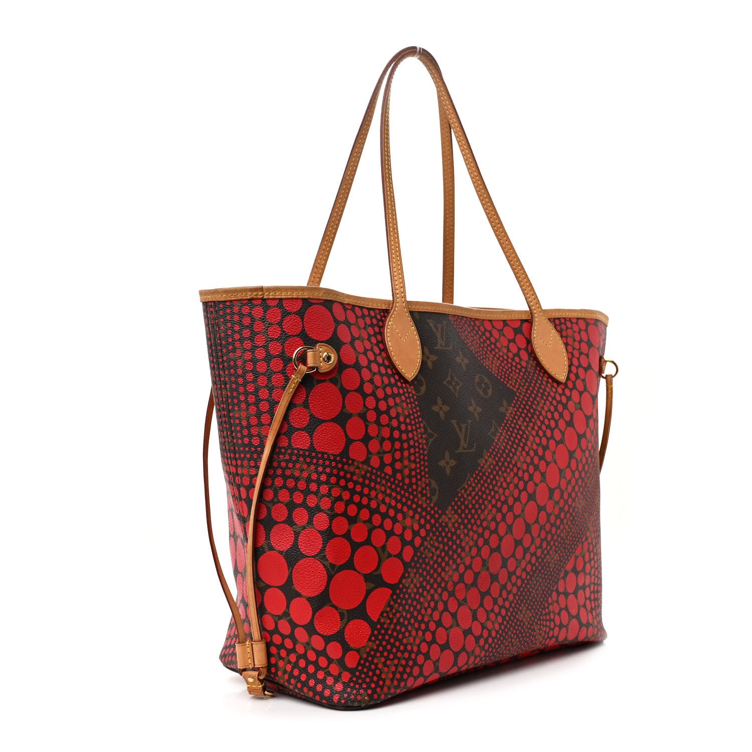 Louis Vuitton Monogram Kusama Waves Neverfull MM Red 3 of 10