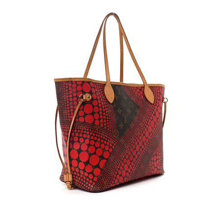 Louis Vuitton Monogram Kusama Waves Neverfull MM Red 3 of 10