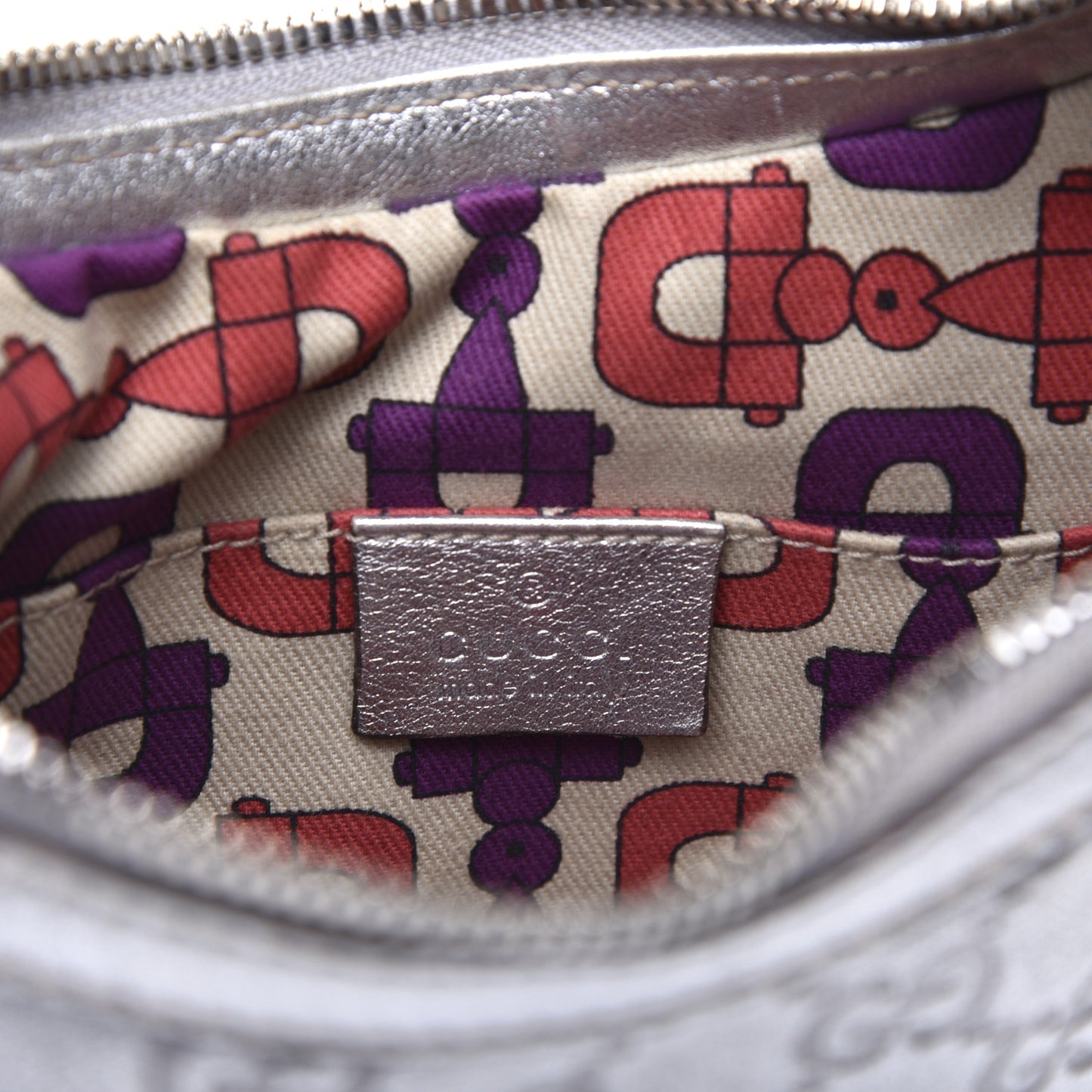 Guccissima Small Princy Hobo Silver