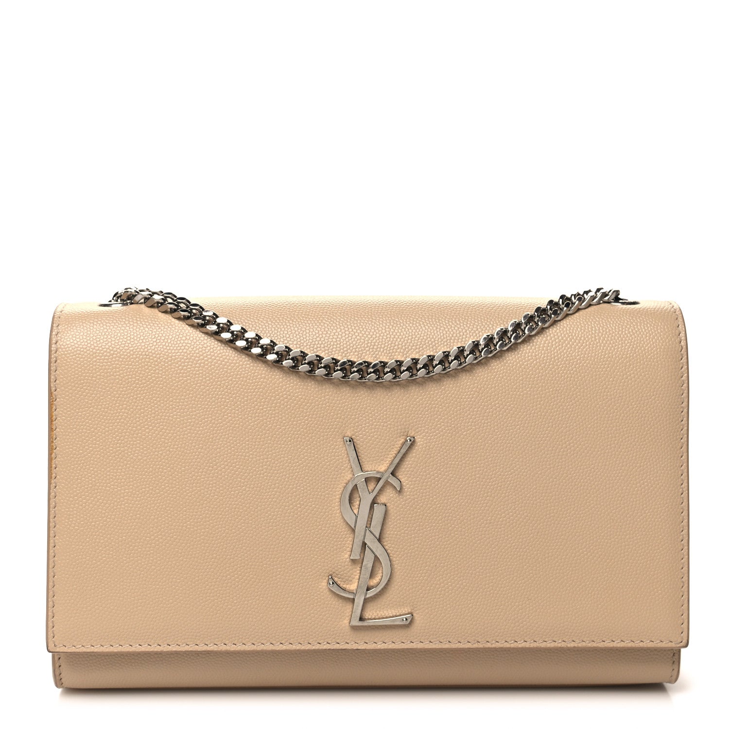 Saint Laurent Grain De Poudre Medium Monogram Kate Satchel Nude Powder 1 of 10