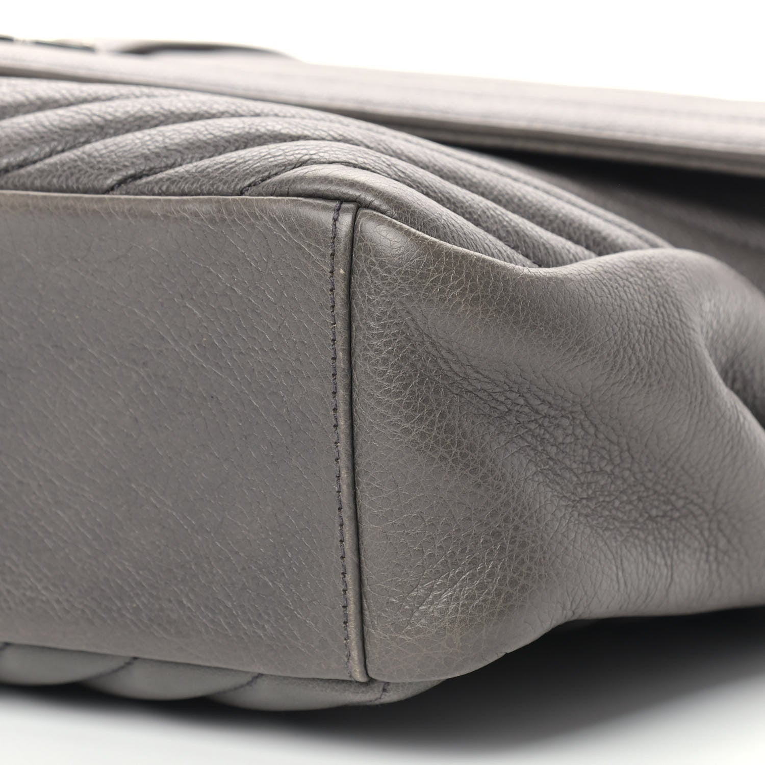 Saint Laurent Sheepskin Matelasse Chevron Monogram Large College Satchel Dark Anthracite 9 of 13