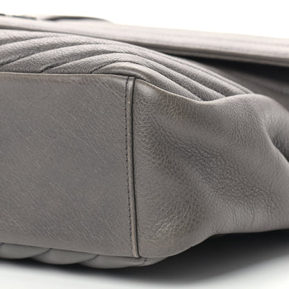 Saint Laurent Sheepskin Matelasse Chevron Monogram Large College Satchel Dark Anthracite 9 of 13