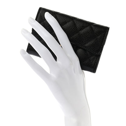 Chanel Caviar Quilted Flap Card Holder Wallet Black 2 of 8