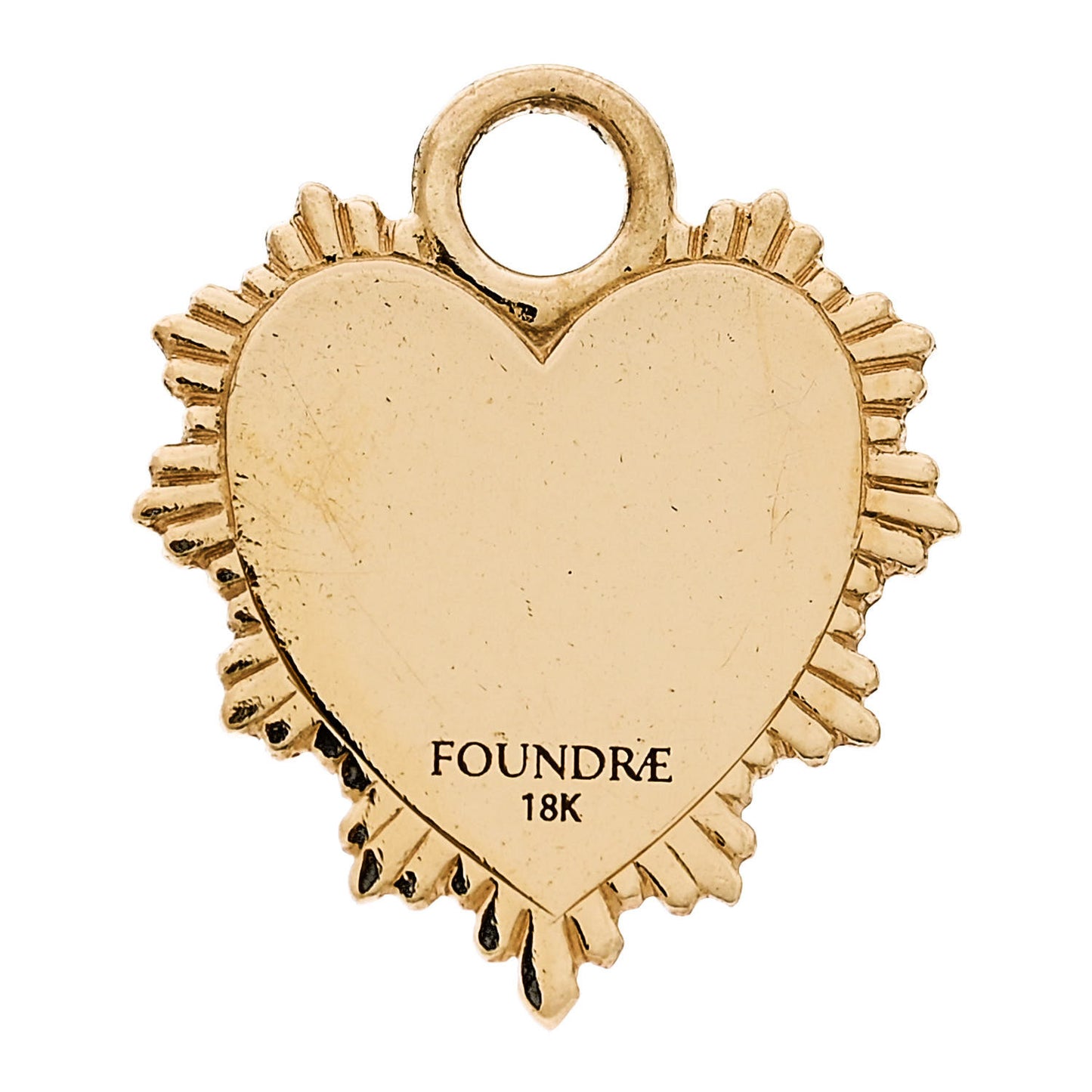 18K Yellow Gold Diamond Miniature Heart Medallion Pendant