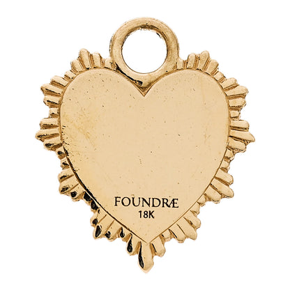 Foundrae 18K Yellow Gold Diamond Miniature Heart Medallion Pendant 3 of 4