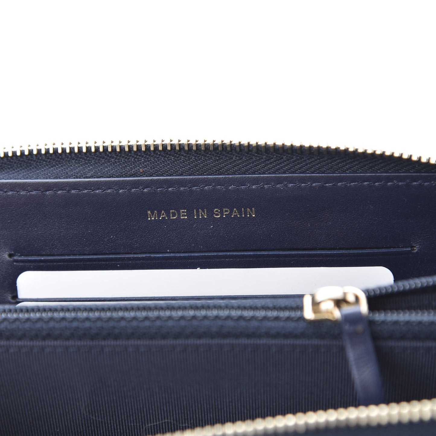 Caviar Quilted Medium Zip Around Wallet Dark Blue