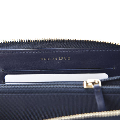 Chanel Caviar Quilted Medium Zip Around Wallet Dark Blue 7 of 9