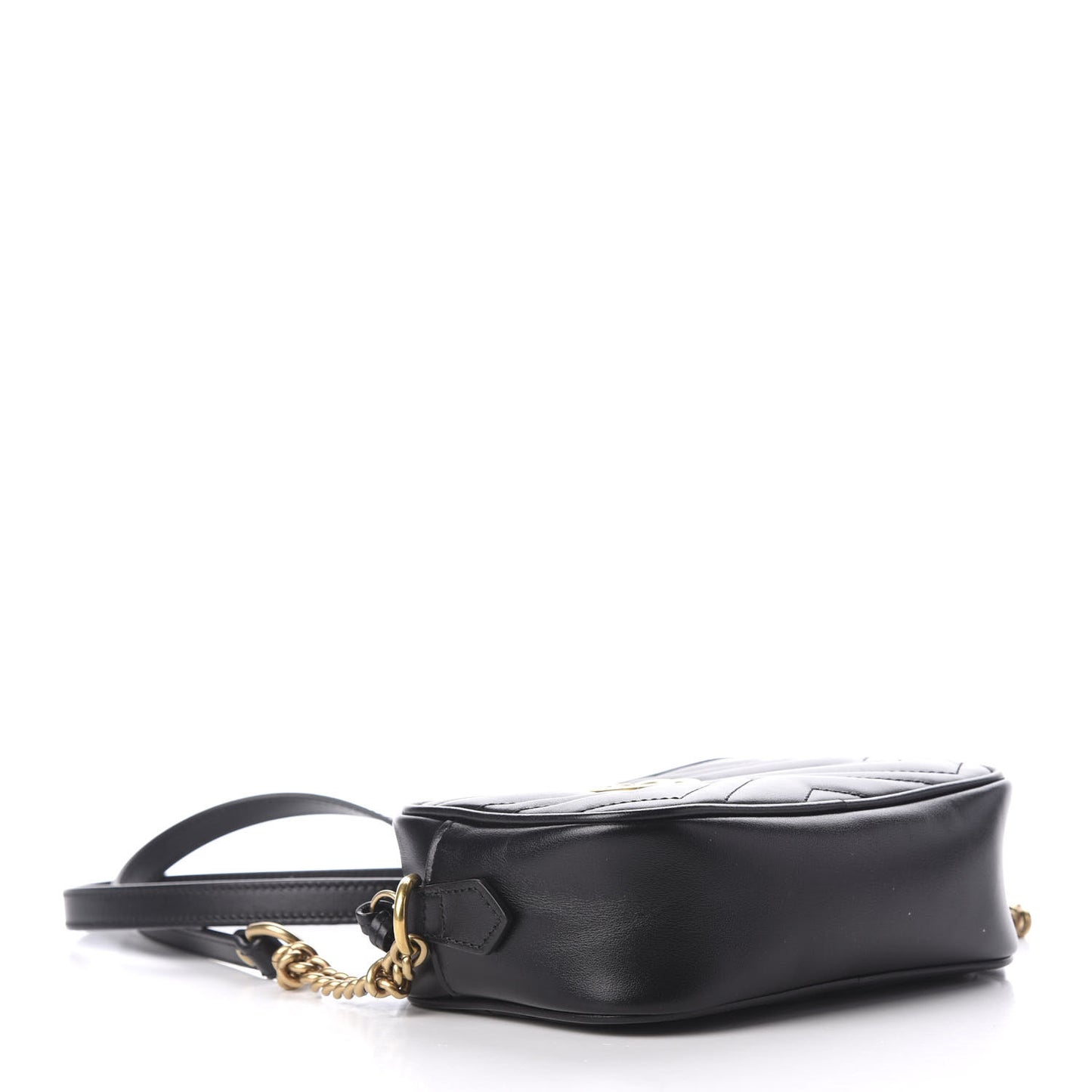 Calfskin Matelasse Mini GG Marmont Chain Shoulder Bag Black