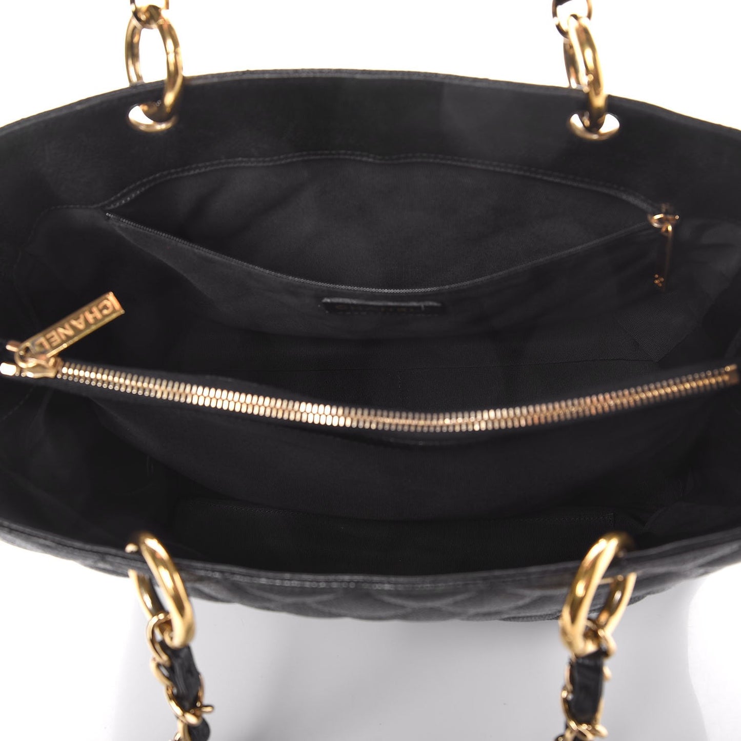 Caviar Quilted Grand Shopping Tote GST Black