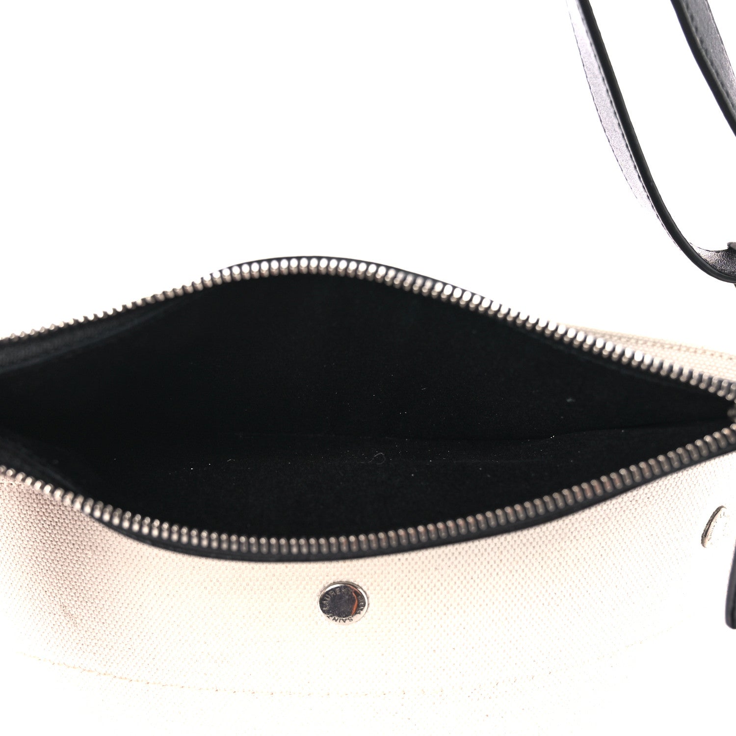 Saint Laurent Linen Calfskin Rive Gauche Bucket Bag Greggio Natural 10 of 15